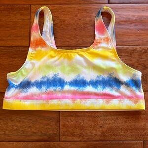 Melrose and Market Girls Size 16 Colorful Square Neck Bikini Top
